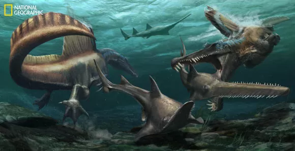 Spinosaurus aegyptiacus - первый известный водный динозавр